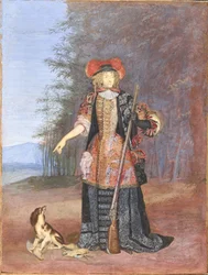 Portræt af Elizabeth Charlotte, Prinsesse Palatine 1652-1722, hertuginde af Orléans, ca 1671.