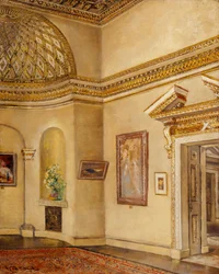 Det nordøstlige hjørne af galleriet, Chiswick House (olie på lærred)