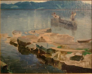 Klippetunge i Eibsee med fiskere