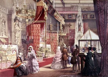 Stor udstilling: Medieval Court, tegnet af Pugin, 1851 (se også 205263)