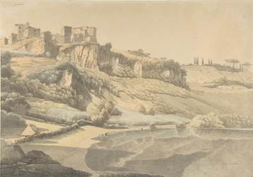 Genzano og Lake Nemi, begyndelsen af det 19. århundrede.