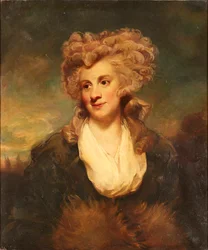 Halvlængde portræt af Lady De Clifford (olie på lærred)