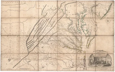 Et kort over den beboede del af Virginia af Fry og Jefferson