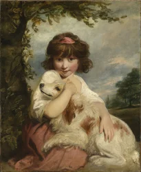 En ung pige og hendes hund