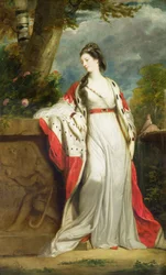 Elizabeth Gunning, hertuginde af Hamilton og hertuginde af Argyll, ca. 1760 (olie på lærred)