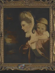 Pick-A-Back (Mrs. Payne Gallaway And Child) (Kopi af) (olie på lærred)