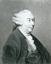 Portræt af David Hume, graveret af William Henry Worthington