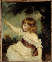 Portræt af Master Hare (? -1842) datter af forfatteren Francis Hare Naylor (1753-1815) Maleri af Joshua Reynolds (1723-1792) 1700-tallet søn. 0,77x0,63 m