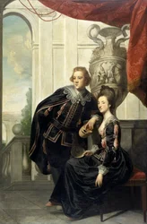 Sir Watkin Williams-Wynn og Lady Henrietta Williams-Wynn (Somerset), hans kone, i maskekostume