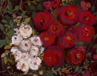 Mørkt blomstermaleri