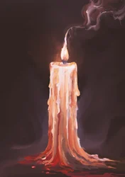 En smeltende stearinlysflamme