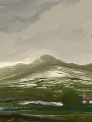 Den tågede grønne bjergdal