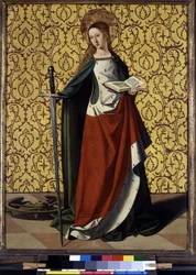 Bagsiden af altertavlen: St. Catherine of Alexandria