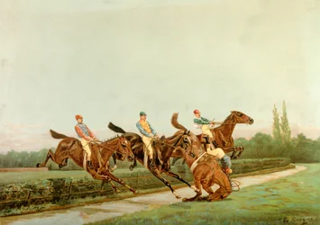 Heste og jockeyer, 20. århundrede (illustration)