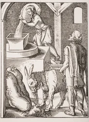 Mølleren. 1800-tals gengivelse af 1500-tals gravering af Jost Amman
