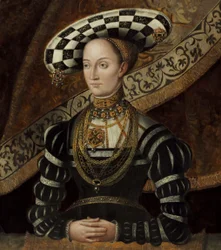 Tysk: Doppelbildnis Philipps des Großmütigen und seine Frau Christine, geborene Herzog von Sachsen Dobbeltportræt af Philipps des Großmütigen og hans kone Christine