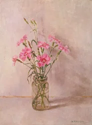Pinks i en glaskrukke