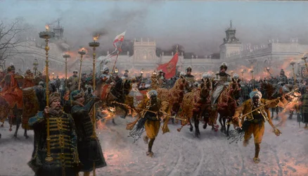 Afgang fra Wilanów af John III Sobieski og Marysienka, 1897.