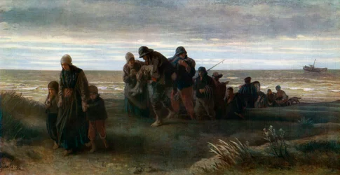 Fiskere med en druknet mand, c1861, 1912.