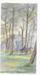 Park med hestefigurer