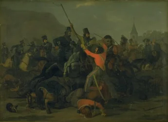 Oberst Boncke Bönnichsens fald den 6. december 1813 under en fægtning mellem jyske dragoner og kosakker