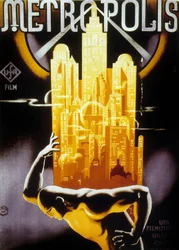 Plakat for den ungarske udgivelse af Metropolis, instrueret af Fritz Lang, 1927