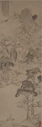 Landskab i stil med Wen Zhengming