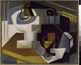 Stilleben med en frugtskål - Maleri af Juan Gris (1887-1927)
