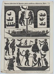 Ark 15 med figurer til kinesiske skyggefigurer, 1859