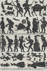 Ark 2 med figurer til kinesiske skyggefigurer, 1859.