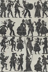 Ark 7 med figurer til kinesiske skyggefigurer, 1859