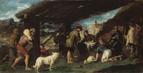 Hyrdernes tilbedelse - Maleri af Juan Ribalta (1597-1628), olie på kobber, omkring 1620