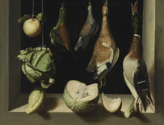 Stilleben med fuglevildt, 1600-03