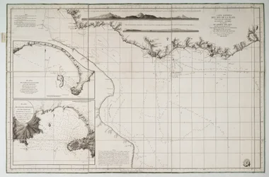 Kort over Sydamerika og Atlanterhavskysten