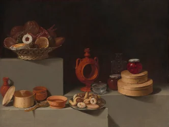 Stilleben med slik og keramik, 1627.