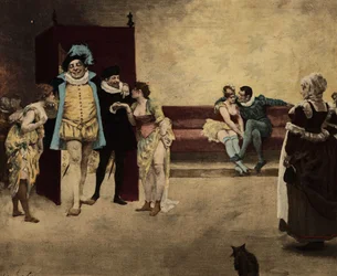 Gargantua med prostituerede. Gargantua. Illustration af Jules Garnier. I "Rabelais og Jules Garniers værker".