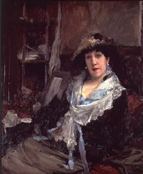 Portræt af Madame Jeanne Samary (olie på lærred)