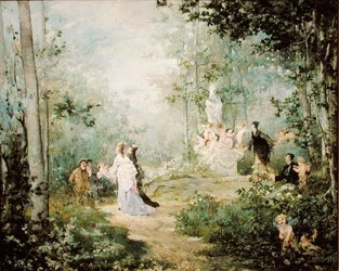 Scene Champetre (olie på lærred)