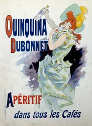 Reklameplakat af Jules Cheret (1836-1932) for aperitif Quinquina Dubonnet. 1895 Paris, Dekorativ Kunst