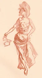 Tegning i Sanguine, c1900 1903-1904