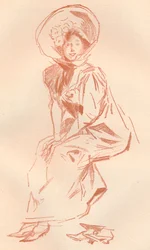Tegning i Sanguine, c1900 1903-1904
