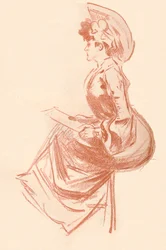 Tegning i Sanguine, c1900 1903-1904