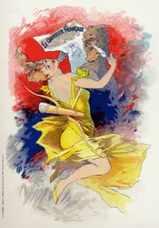 Litteratur. Avisen Le Courrier Francais. Allegori af Jules Cheret, Frankrig, ca. 1890 (plakat)