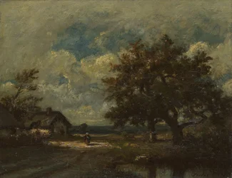The Cottage by the Roadside, Stormy Sky, ca. 1860.