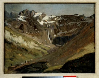 Cirkus af Gavarnie i Pyrenæerne Maleri af Jules Dupre
