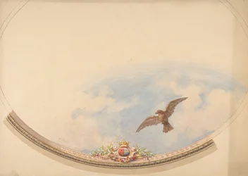 Design til et loft malet med skyer og en svævende ørn, anden halvdel af 1800-tallet. Skaber: Jules-Edmond-Charles Lachaise, Eugène-Pierre Gourdet.