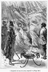 Se, mens du kan, illustration fra "Michel Strogoff" af Jules Verne (1828-1905), graveret af Charles Barbant (død 1922) Paris, Hetzel