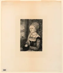 Portræt af en ung kvinde, fra "Etchings of Pictures in the Metropolitan Museum, New York"