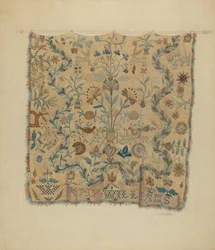 Broderet cover, ca. 1936.