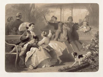 Merry-Go-Round ved Saint-Cloud, indgraveret af Regnier, Bettanier og Anthony Morlon (1834-1914)